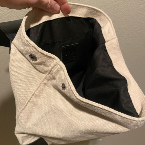 Deux Lux Faux Leather Backpack Bag cream and black - Picture 7 of 12